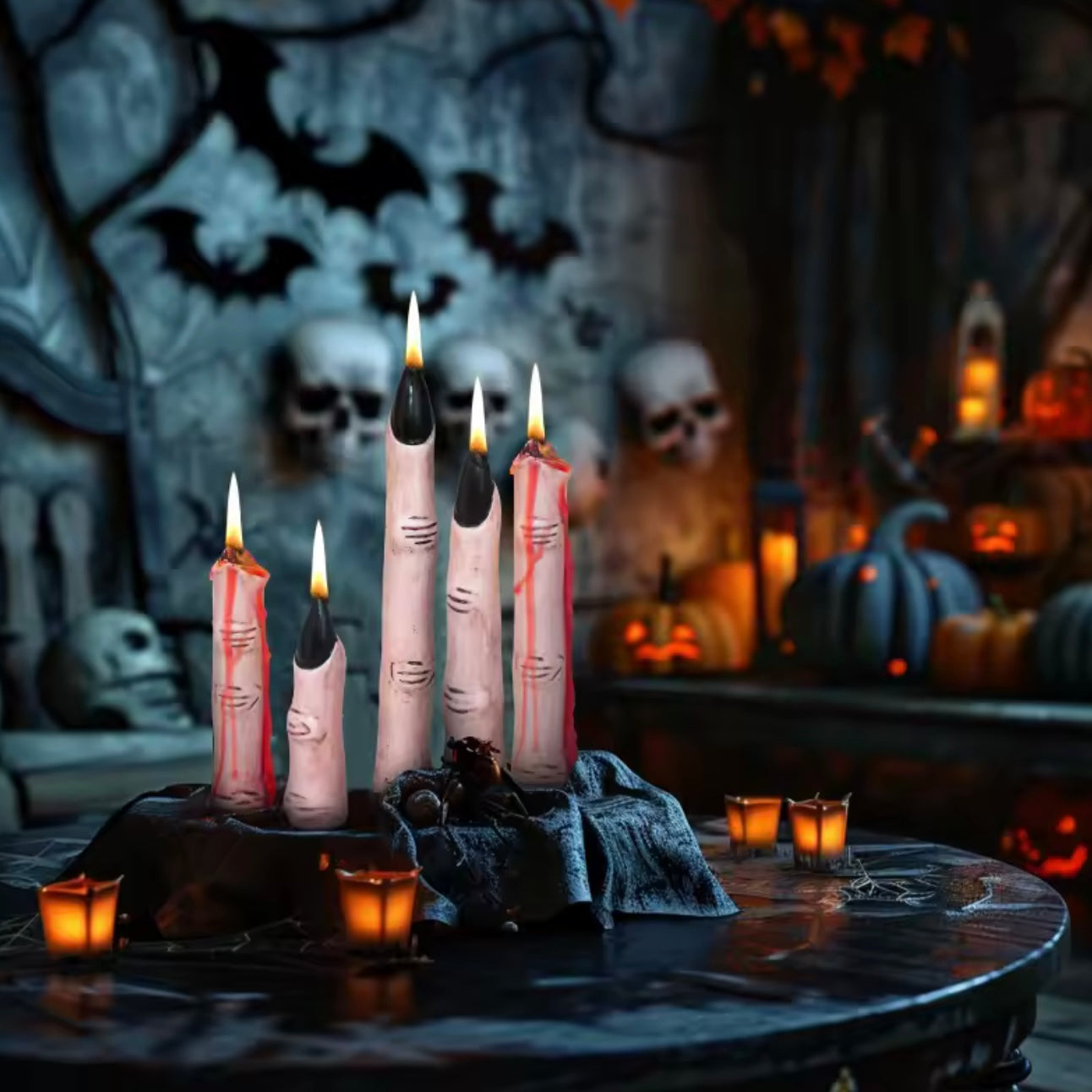 Halloween Finger Candle Set – Scary Melting Hand Decor for Spooky Nights