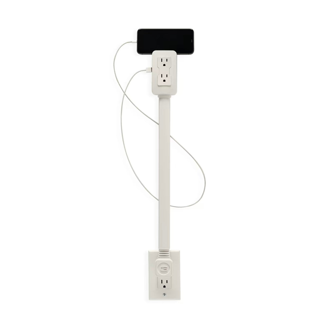 US Plug Outlet Extender with USB-C Fast Charging – 75cm Flexible Extension