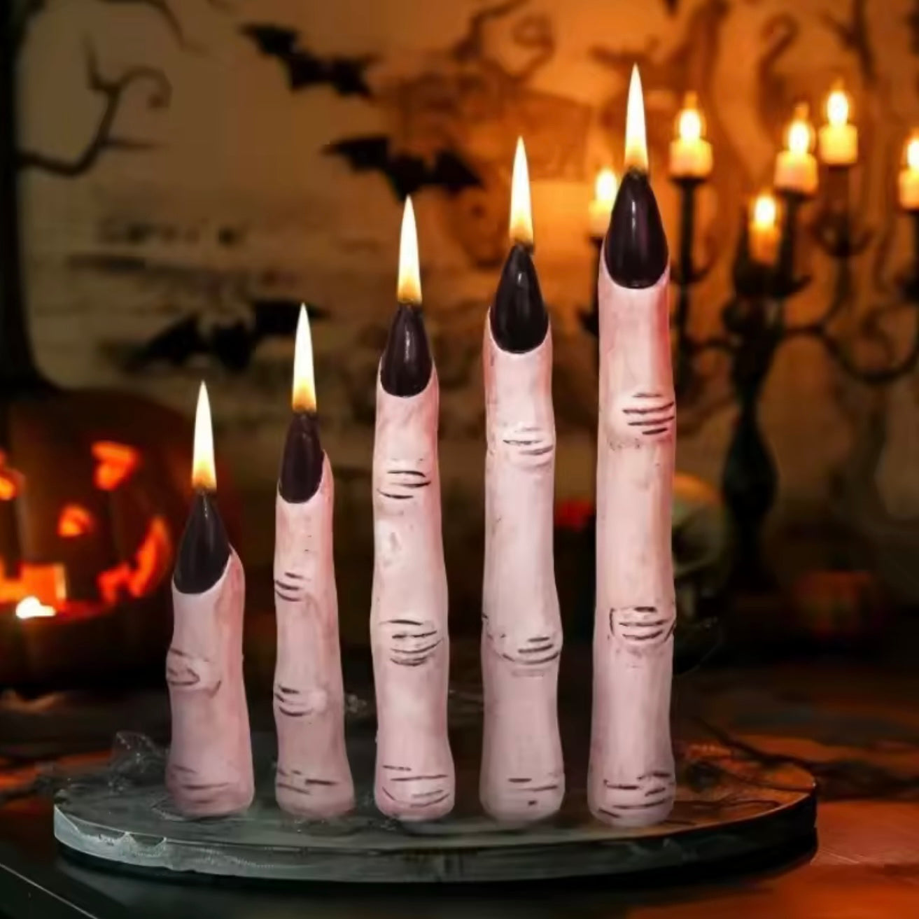 Halloween Finger Candle Set – Scary Melting Hand Decor for Spooky Nights