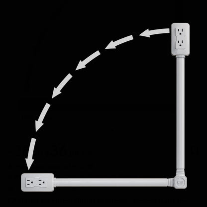 US Plug Outlet Extender with USB-C Fast Charging – 75cm Flexible Extension