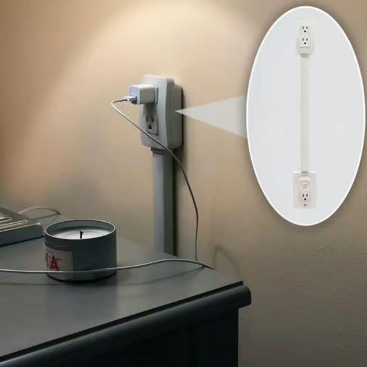 US Plug Outlet Extender with USB-C Fast Charging – 75cm Flexible Extension